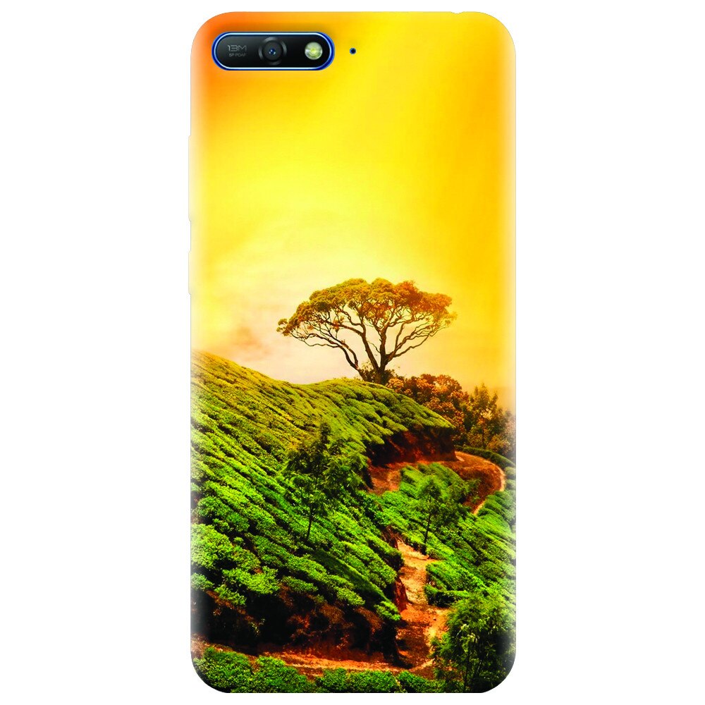 Husa silicon pentru Huawei Y6 2018, Hill Top Tree Golden Light
