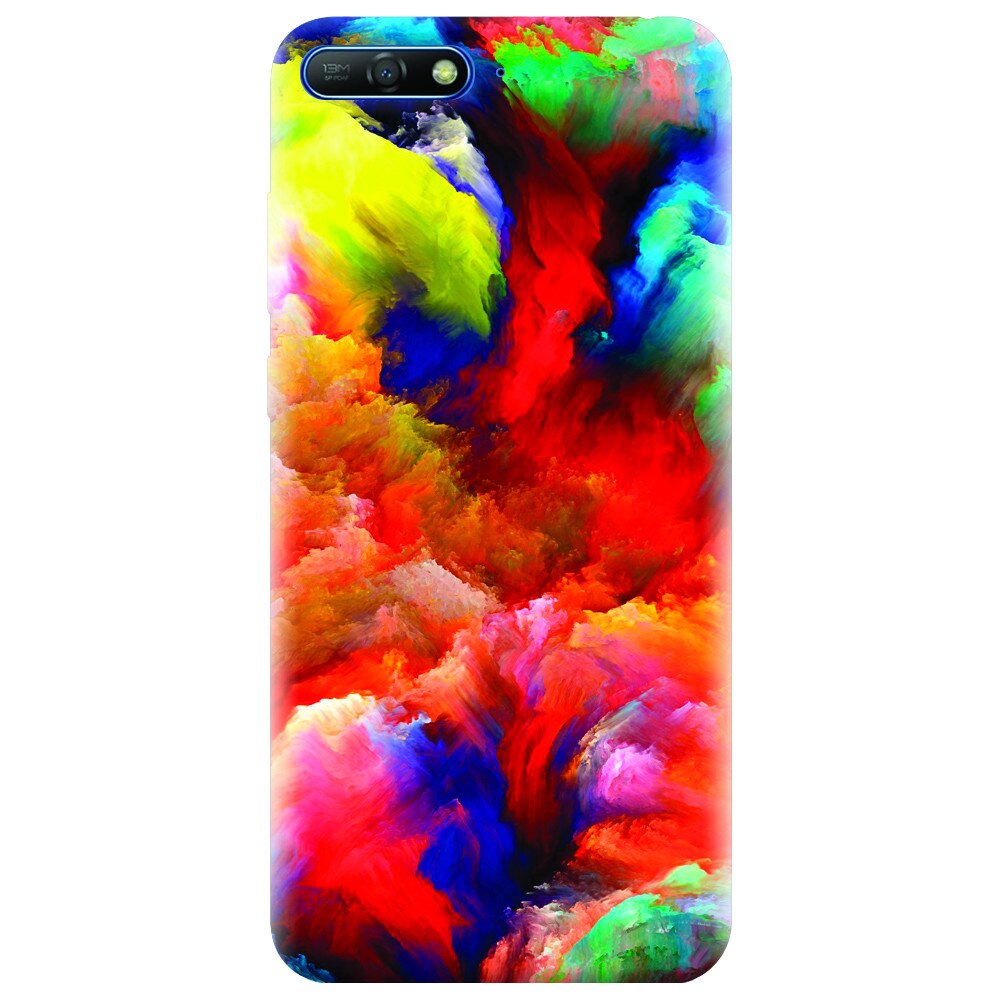 Husa silicon pentru Huawei Y6 2018, Oil Painting Colorful Strokes