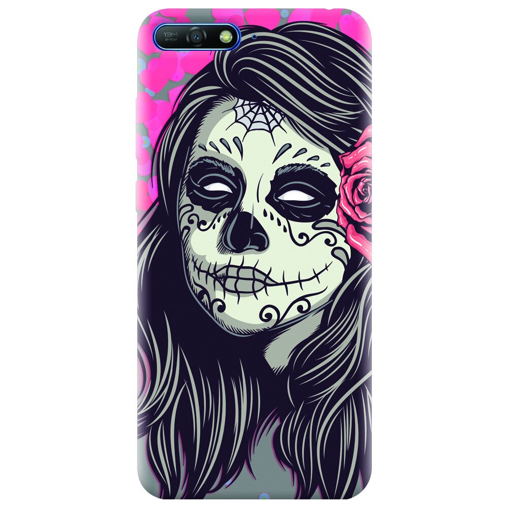Husa silicon pentru Huawei Y6 2018, Mexican Girl Skull