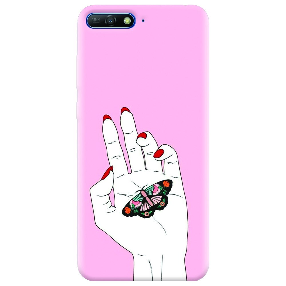 Husa silicon pentru Huawei Y6 2018, Butterfly In Hand