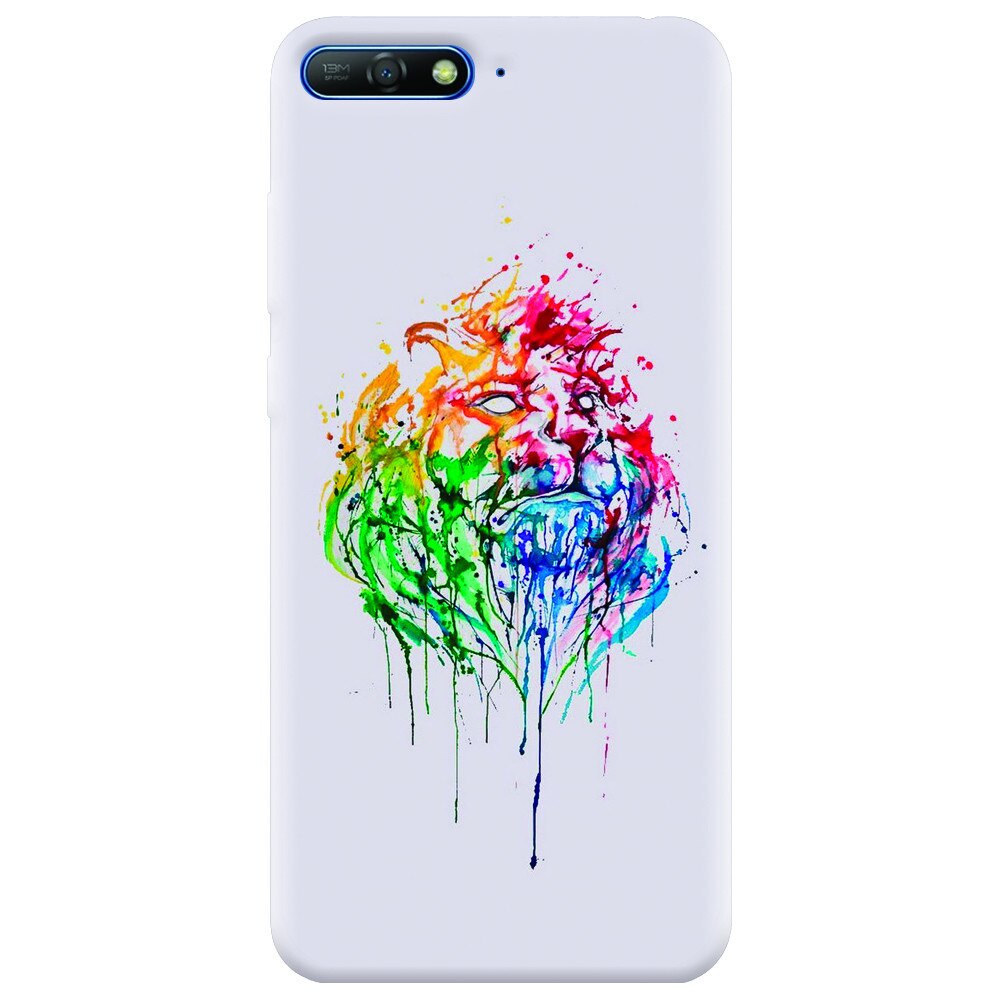 Husa silicon pentru Huawei Y6 2018, Paint Illustration Lion Head