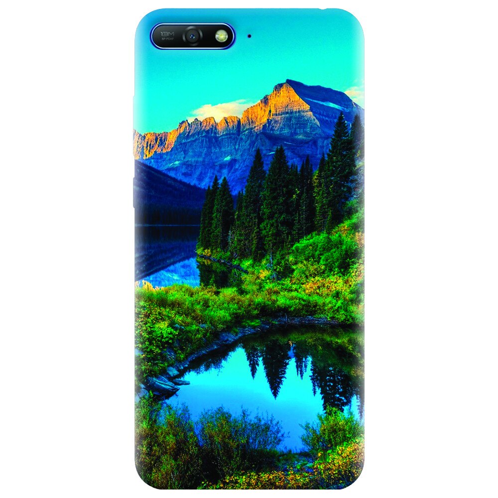 Husa silicon pentru Huawei Y6 2018, HDR Mountains Lake