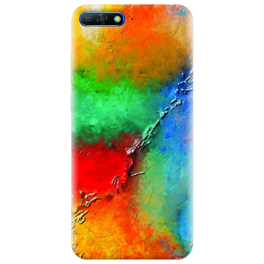 Husa silicon pentru Huawei Y6 2018, Colorful Wall Paint Texture