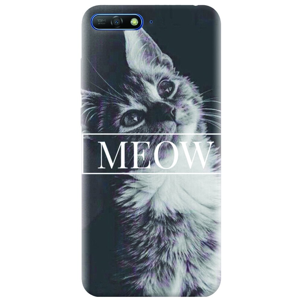 Husa silicon pentru Huawei Y6 2018, Meow Cute Cat