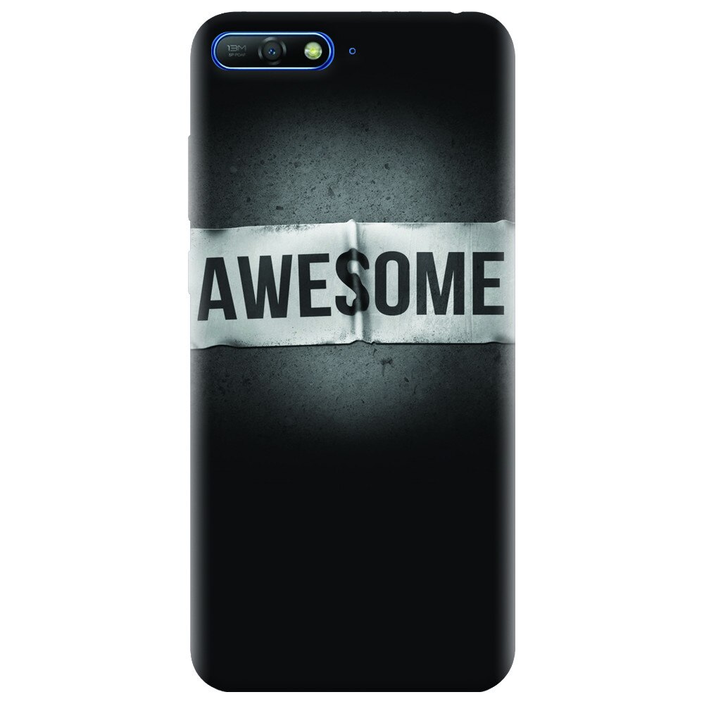 Husa silicon pentru Huawei Y6 2018, Awesome Label Dark
