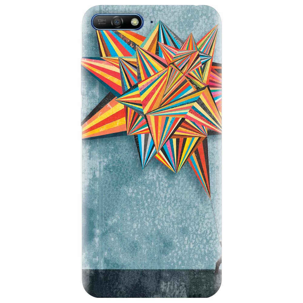 Husa silicon pentru Huawei Y6 2018, Abstract Colorful Balloon Triangles