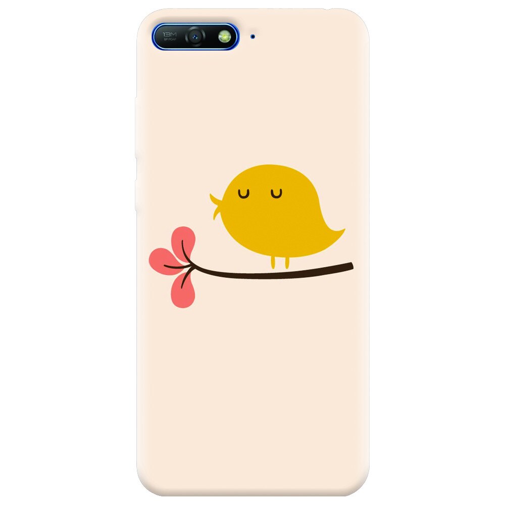 Husa silicon pentru Huawei Y6 2018, Flat Minimal Cute Bird Illustration