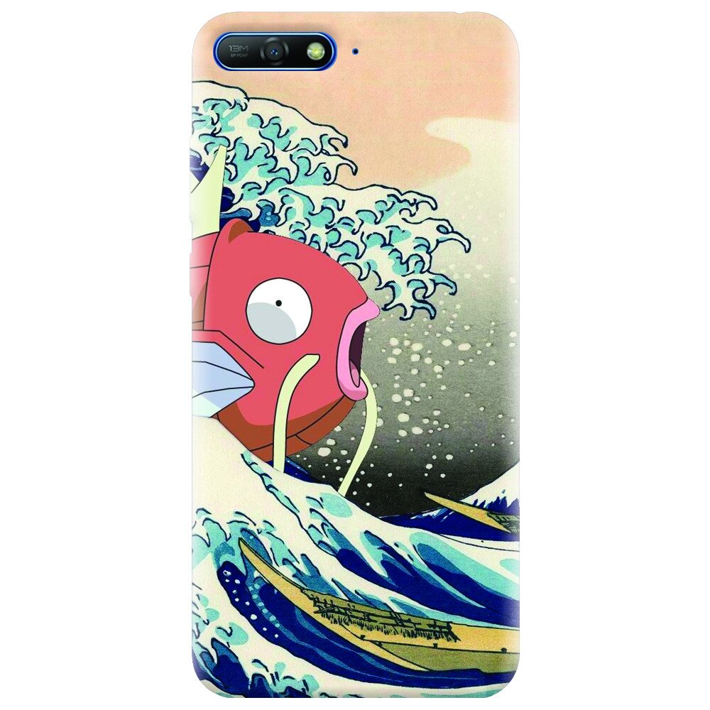 Husa silicon pentru Huawei Y6 2018, Great Wave Fish