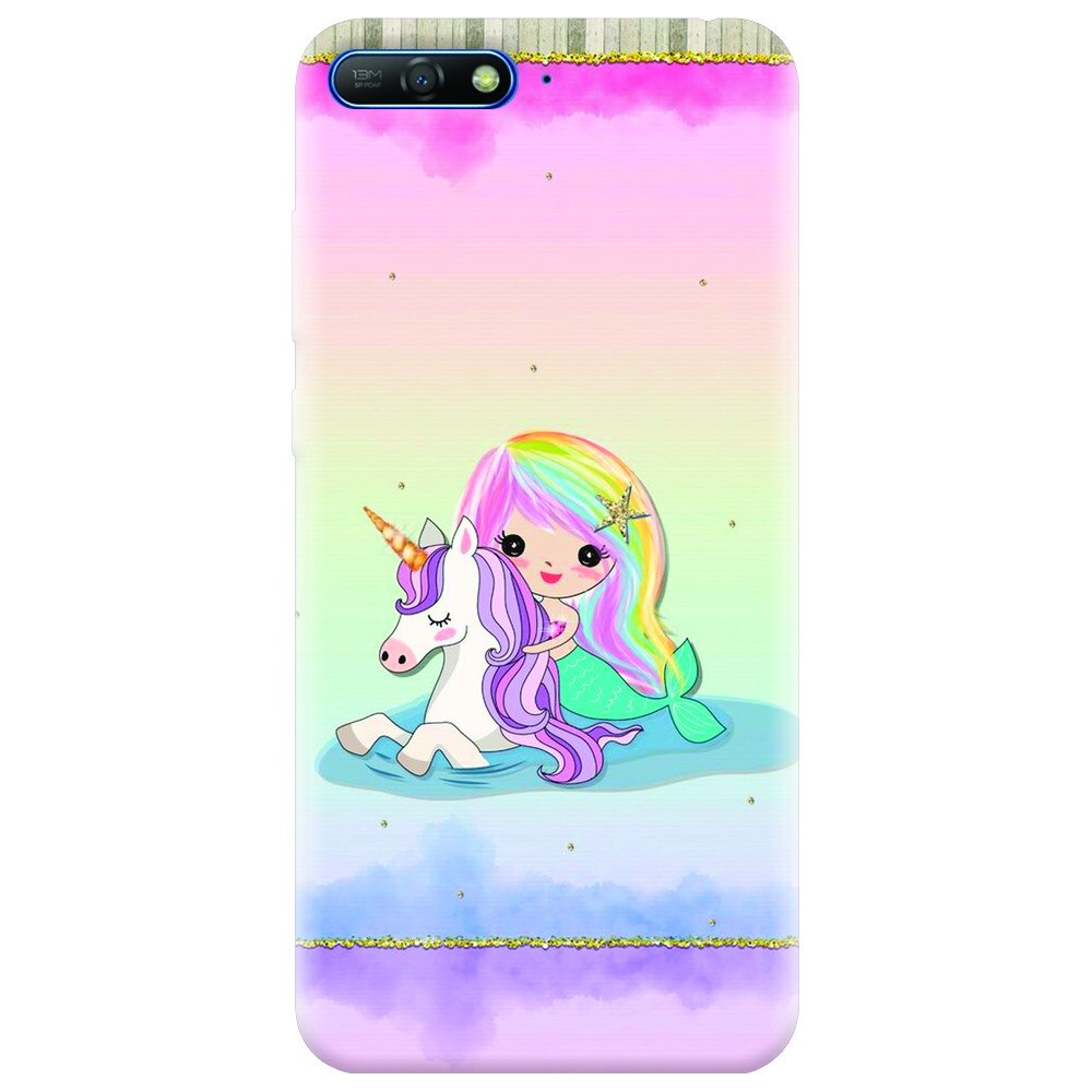Husa silicon pentru Huawei Y6 2018, Mermaid Unicorn Play