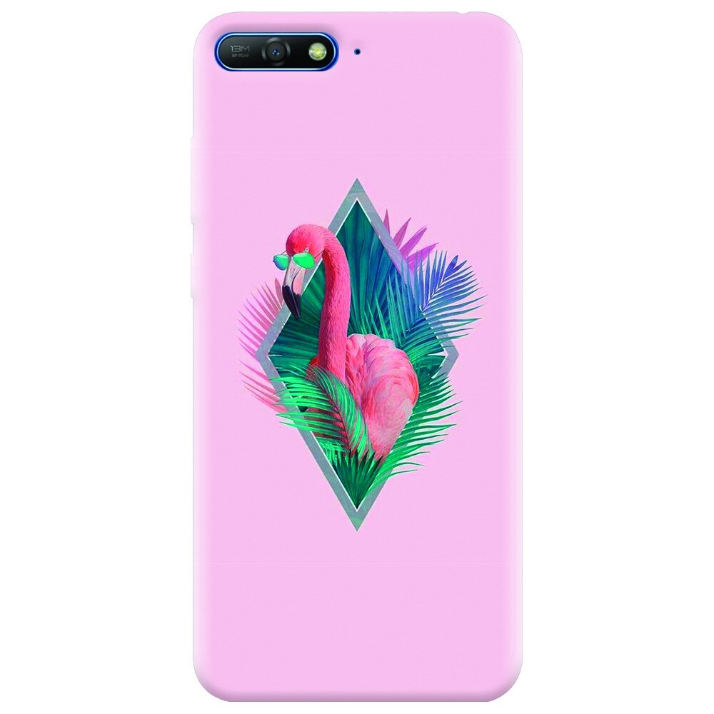 Husa silicon pentru Huawei Y6 2018, Flamingo With Sunglass