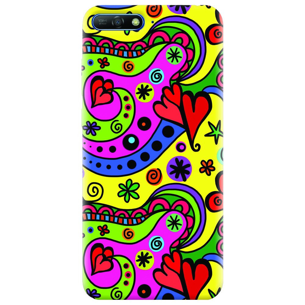 Husa silicon pentru Huawei Y6 2018, Heart Color