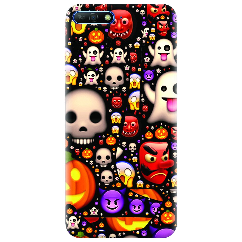 Husa silicon pentru Huawei Y6 2018, Emoji Mess