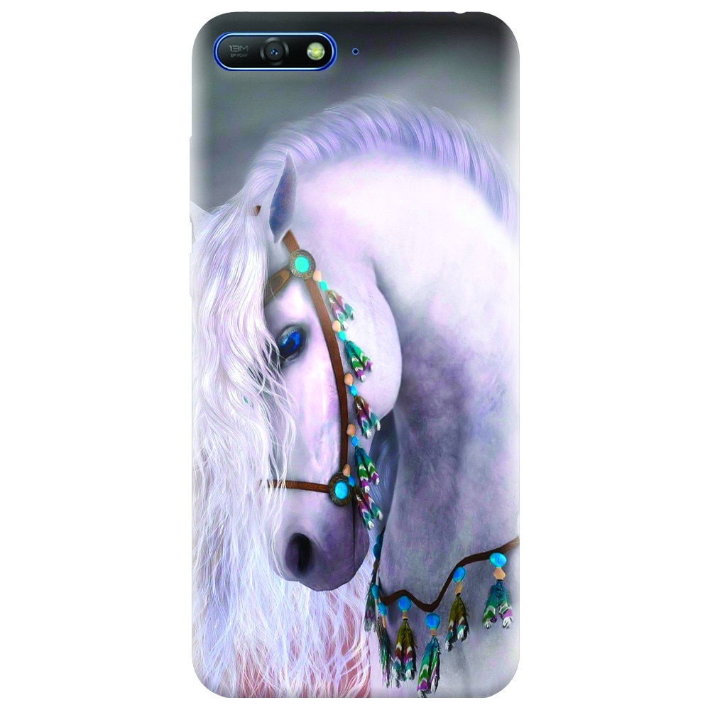 Husa silicon pentru Huawei Y6 2018, White Horse