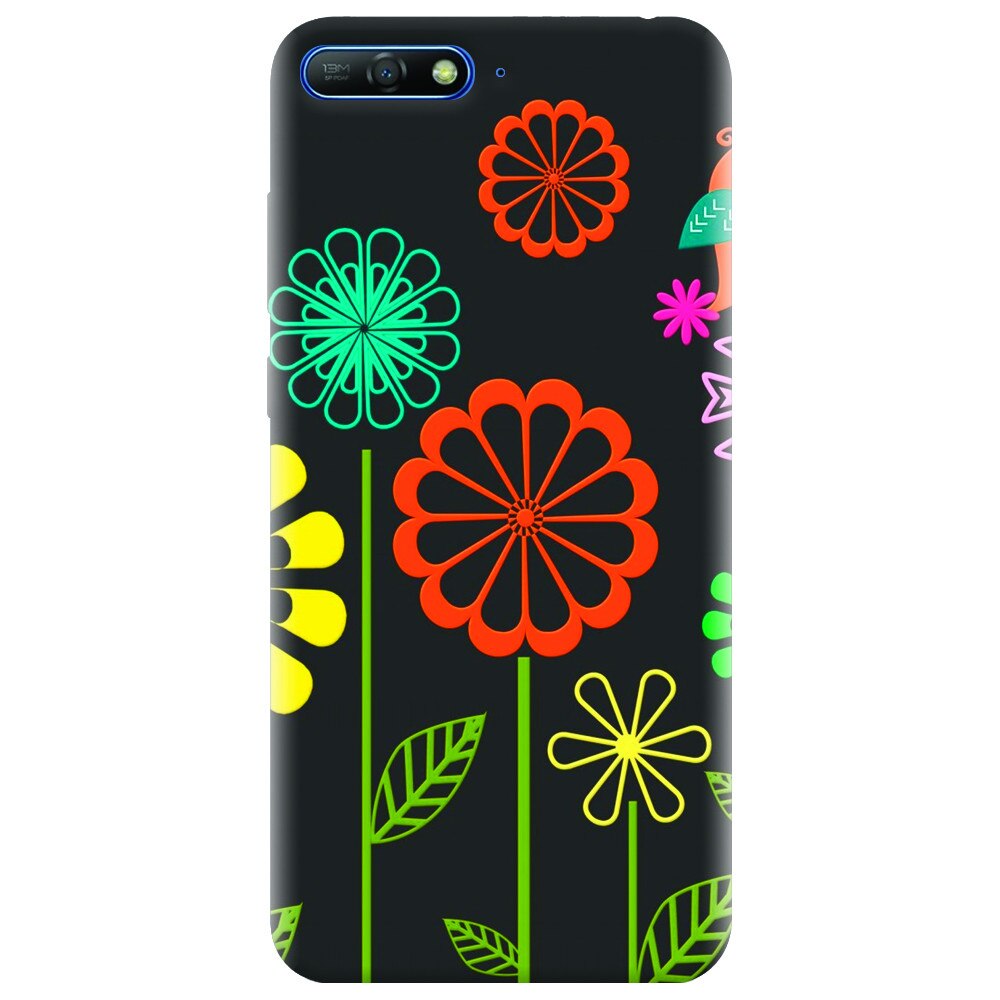Husa silicon pentru Huawei Y6 2018, Colorful Spring Birds Flowers Vectors