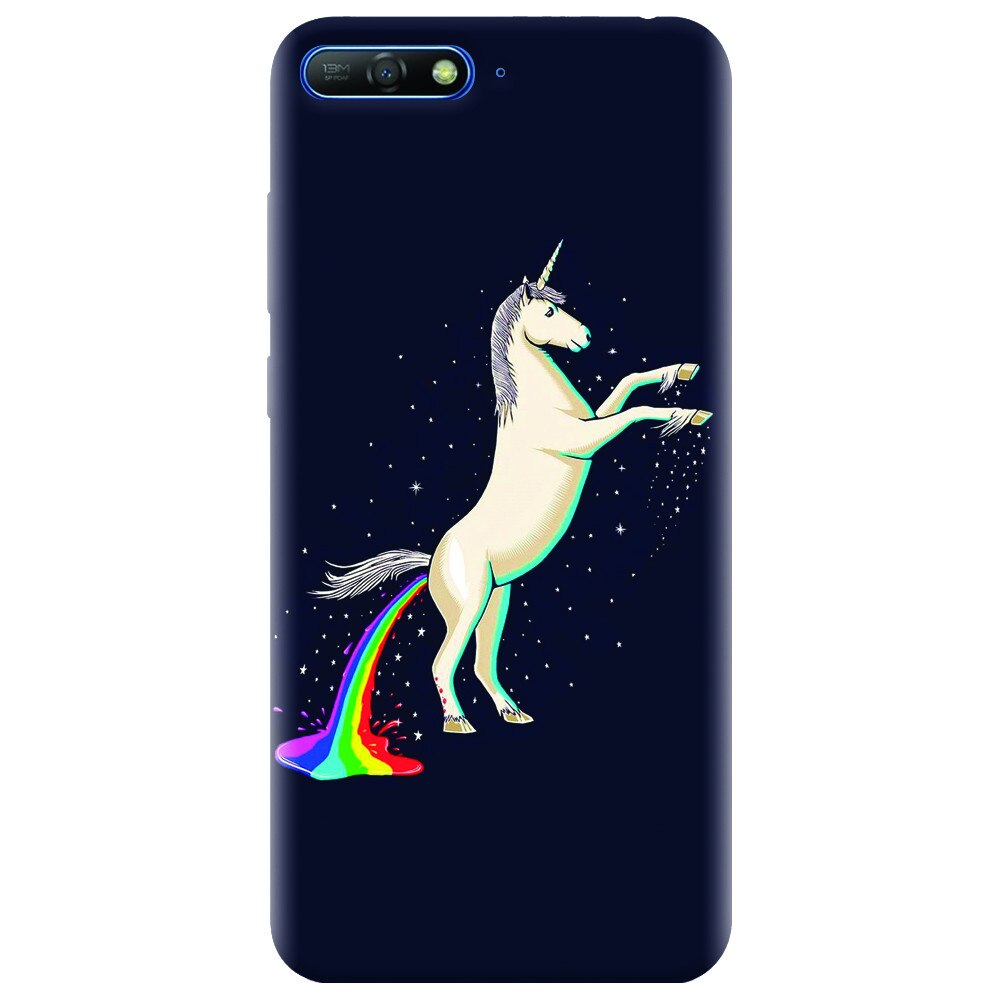 Husa silicon pentru Huawei Y6 2018, Unicorn Shitting Rainbows