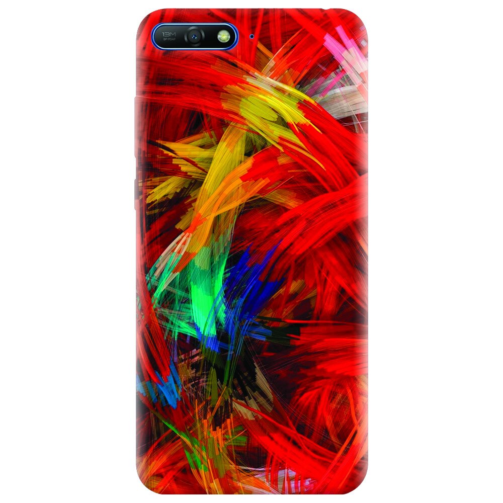 Husa silicon pentru Huawei Y6 2018, Colorful Digital Painting Strokes
