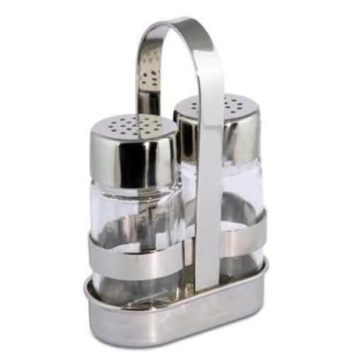 Set 2 x Solnita sare si piper cu suport Enger