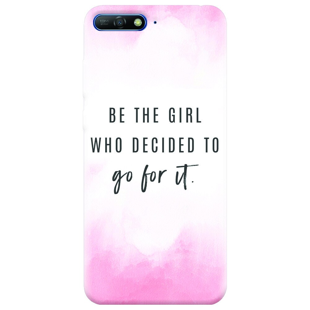 Husa silicon pentru Huawei Y6 2018, Quotes Pink