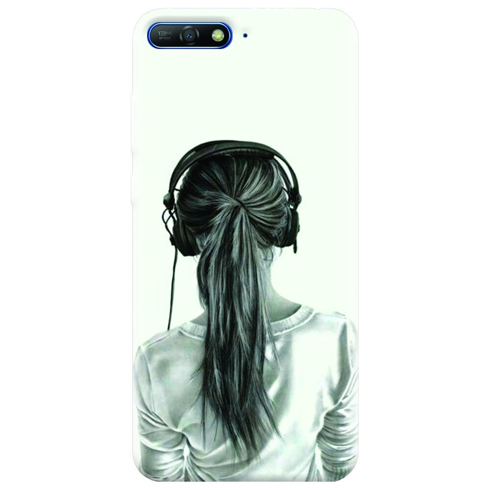 Husa silicon pentru Huawei Y6 2018, Girl With Headphone