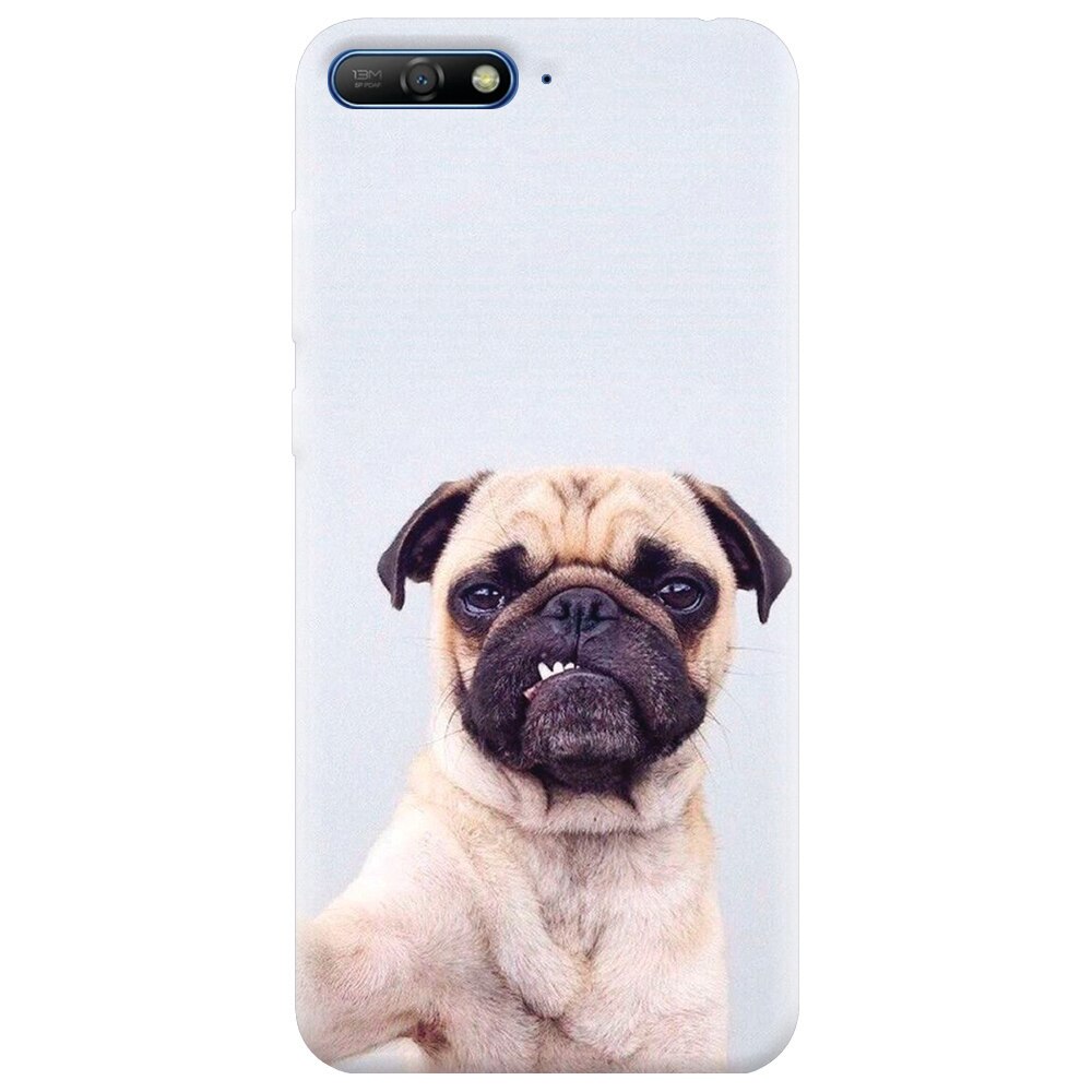 Husa silicon pentru Huawei Y6 2018, Simple Pug Selfie