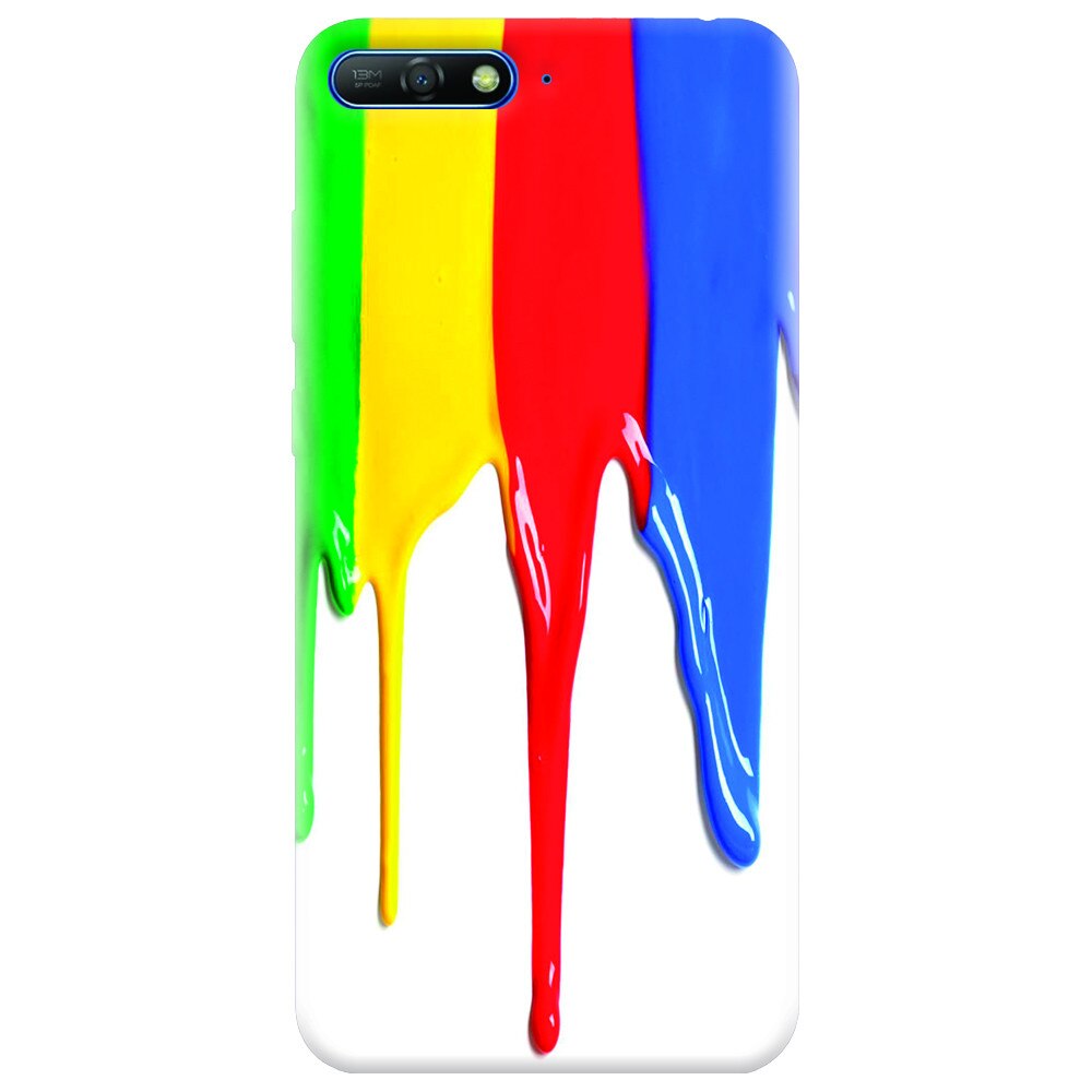 Husa silicon pentru Huawei Y6 2018, Dripping Colorful Paint