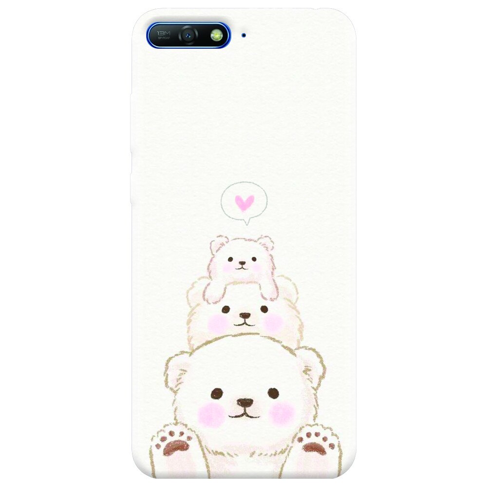 Husa silicon pentru Huawei Y6 2018, Family Bear