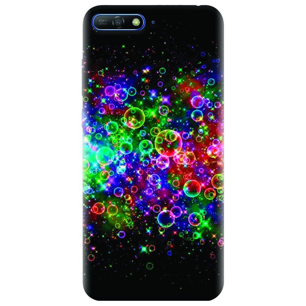 Husa silicon pentru Huawei Y6 2018, Rainbow Colored Soap Bubbles
