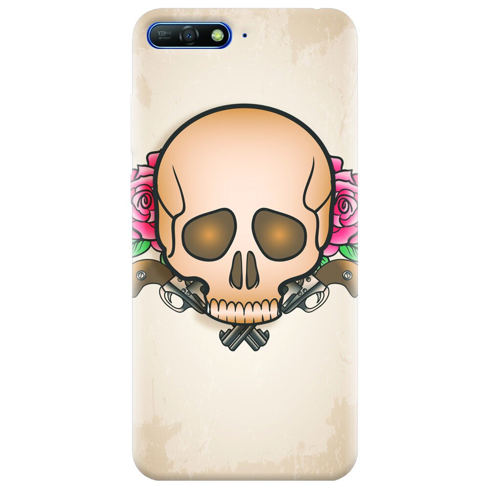 Husa silicon pentru Huawei Y6 2018, Skulls And Roses