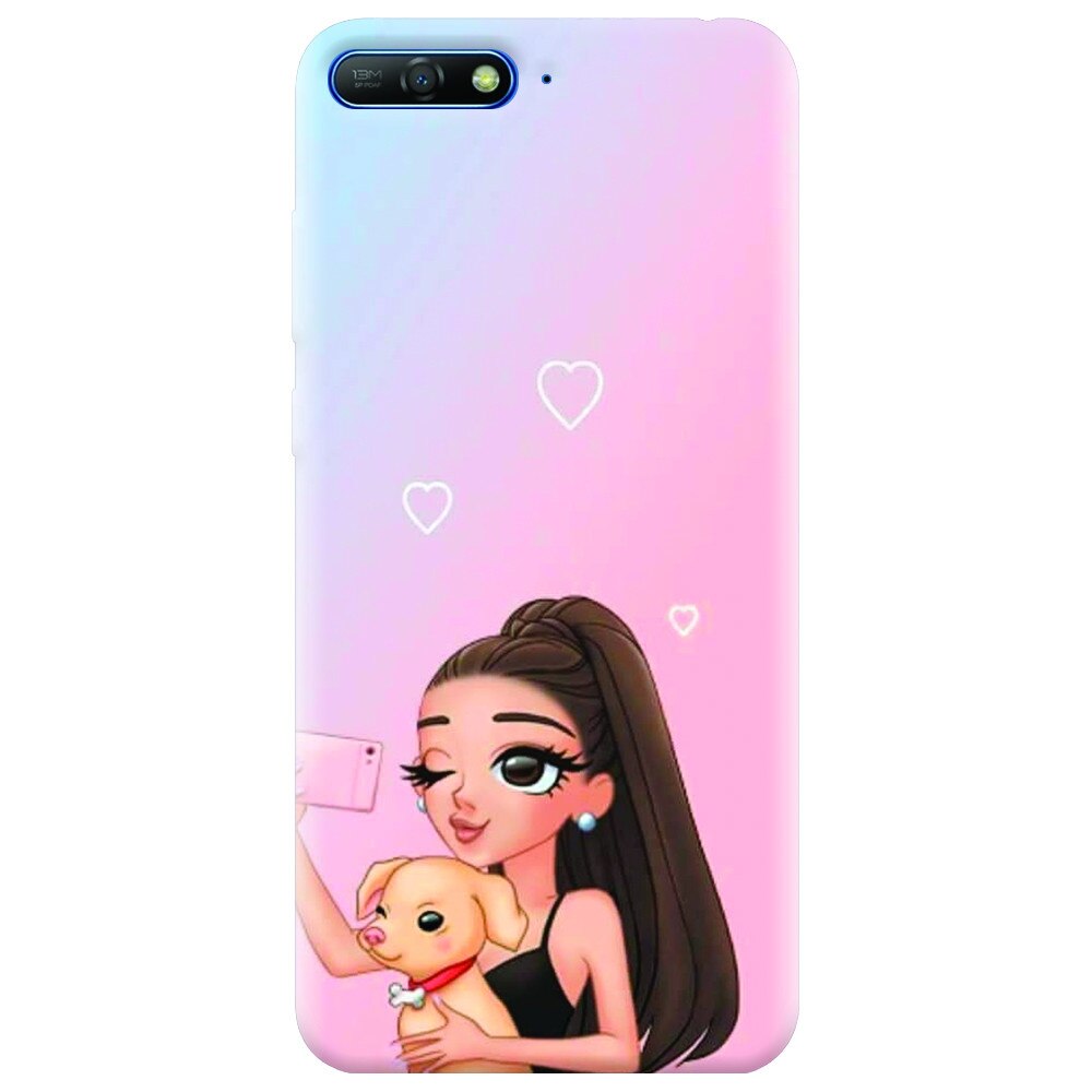 Husa silicon pentru Huawei Y6 2018, Selfie With Sweet Dog