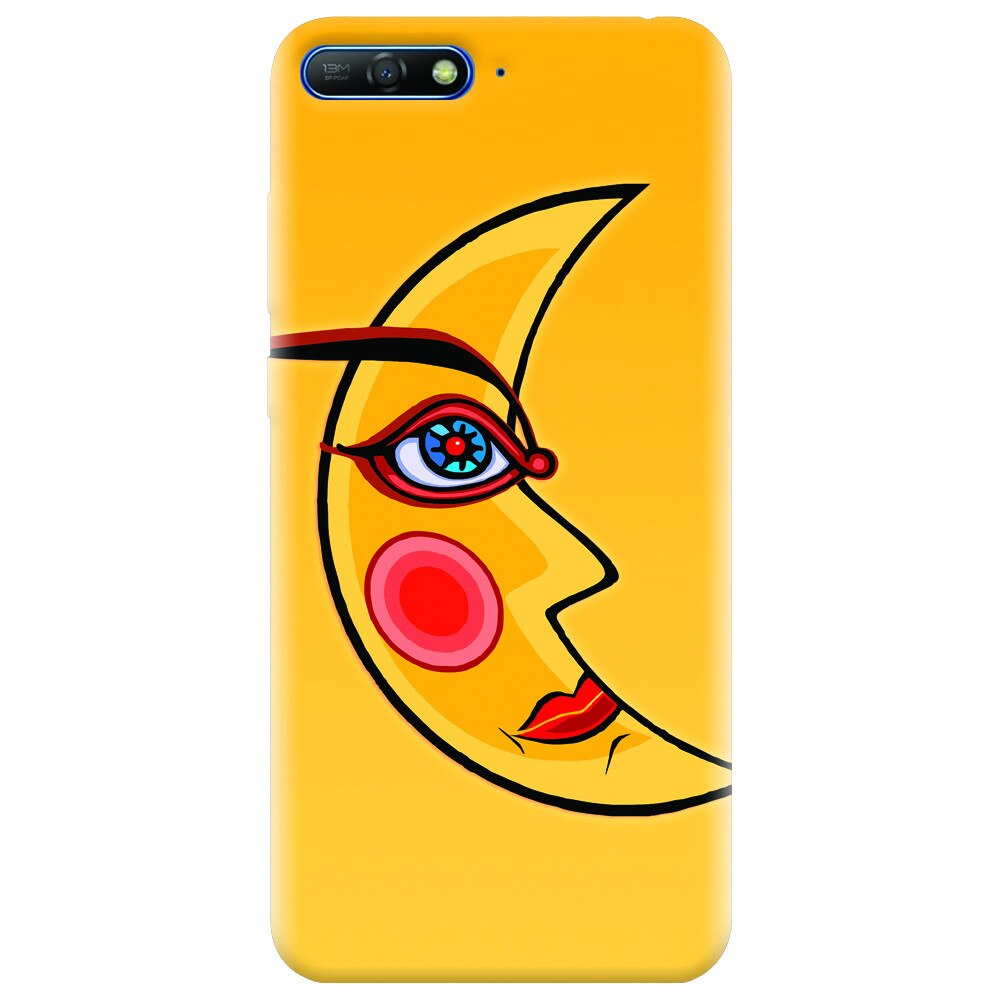 Husa silicon pentru Huawei Y6 2018, Yellow Moon