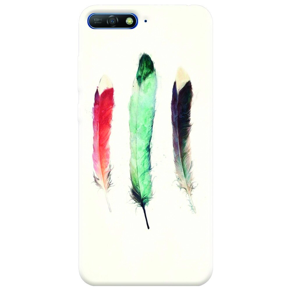 Husa silicon pentru Huawei Y6 2018, Three Feathers