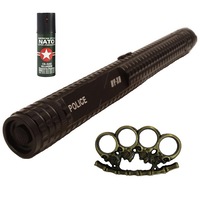 kit btg-156 autoaparare police 3in1electrosoc lanterna baston  spray nato paralizant  box metalic bronz model imagen 35_0_
0
