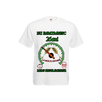 Tricou personalizat Fruit of the loom barbat nu imbatranesc 26 ani alb XL Tricou personalizat Fruit of the loom barbat nu imbatranesc 26 ani alb XL