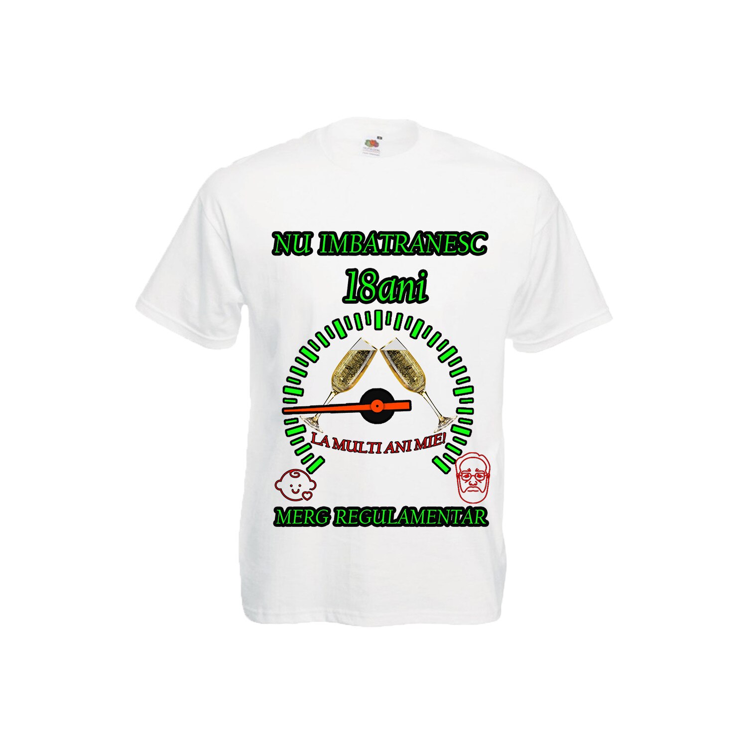 Tricou personalizat Fruit of the loom merg regulamentar 18 ani alb M
