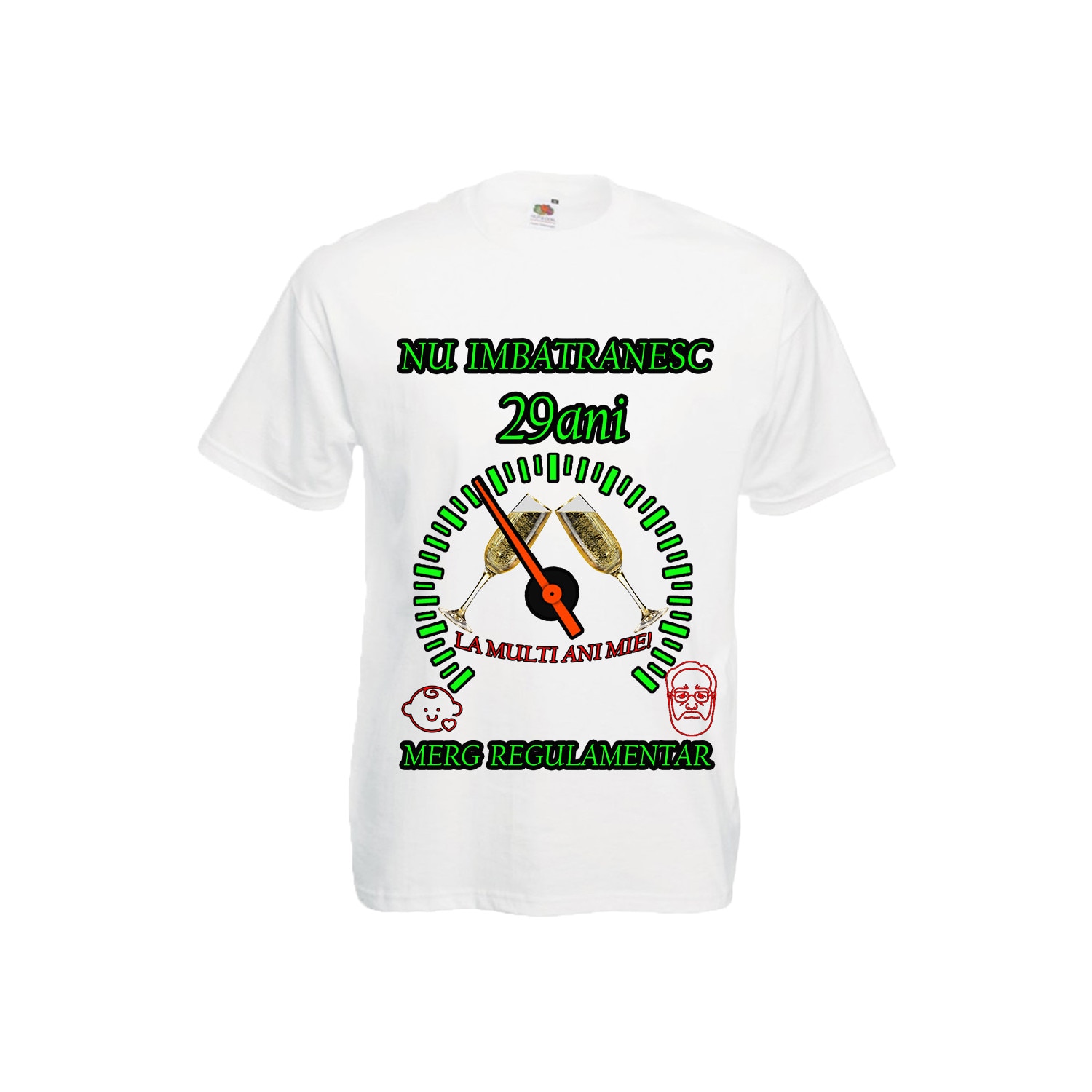 Tricou personalizat Fruit of the loom barbat nu imbatranesc 29 ani alb L