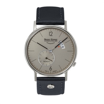 Ceas Bruno Sohnle 17-13053-861, Rondo, carcasa 38mm, cadran gri, curea neagra Ceas Bruno Sohnle 17-13053-861, Rondo, carcasa 38mm, cadran gri, curea neagra
