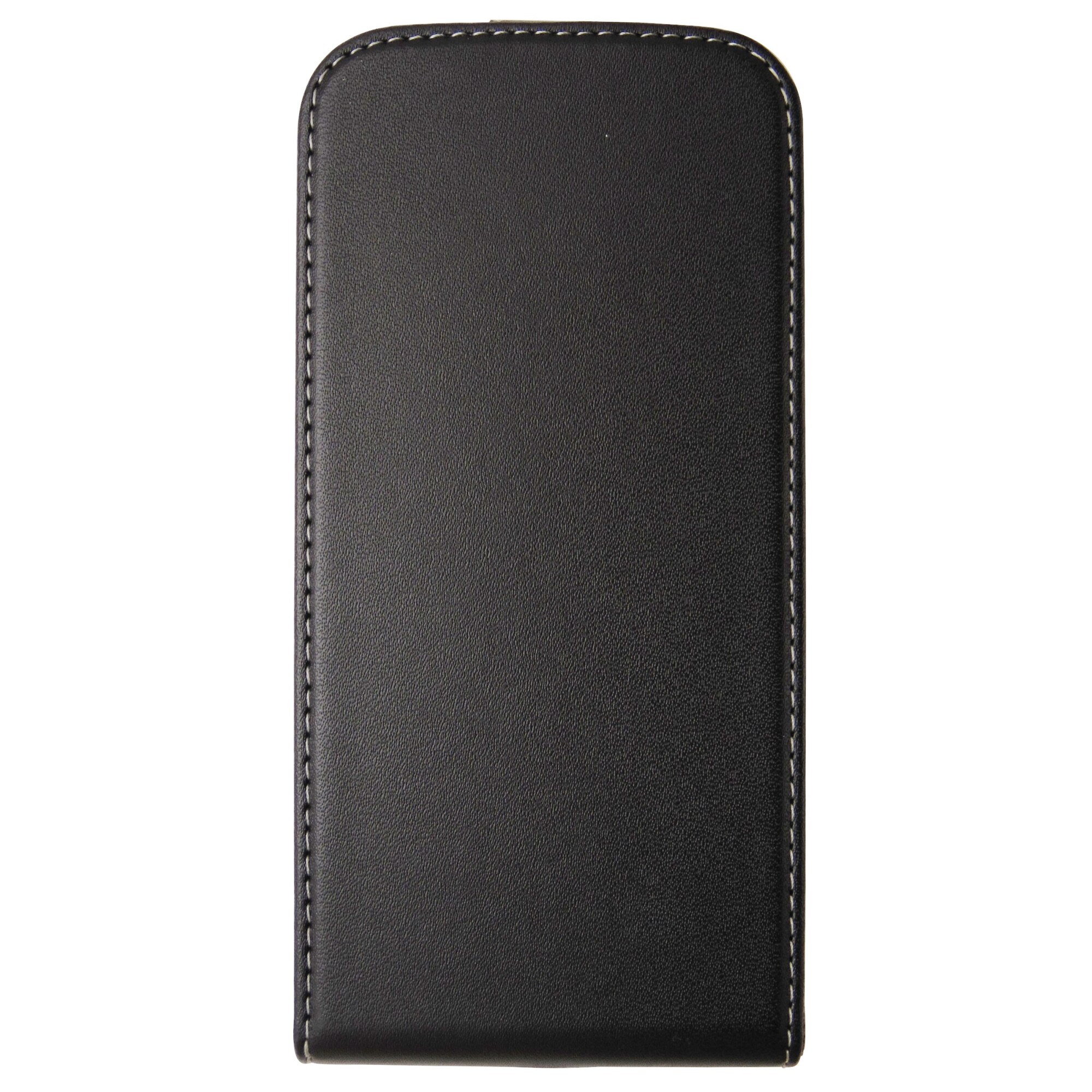 Husa flip Muvit Slim neagra + folie plastic pentru Samsung Galaxy S4 i9500, i9505, i9506, i9515 (Value Edition)