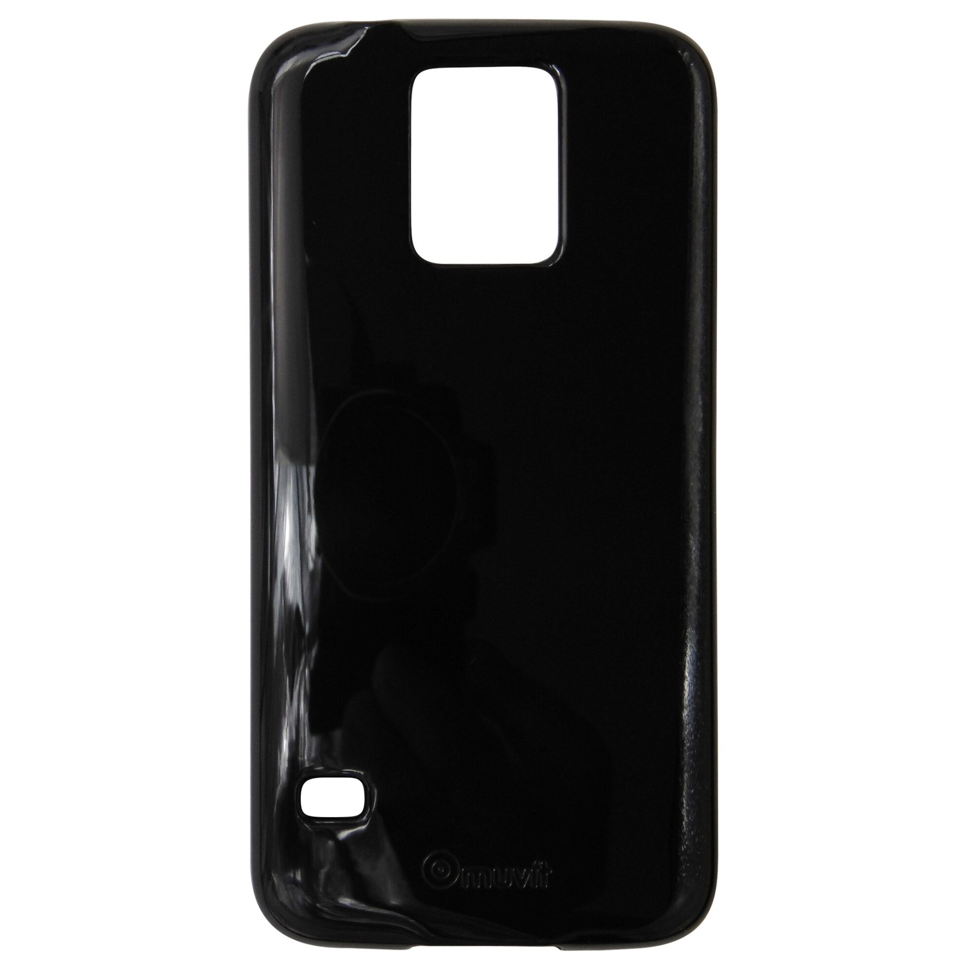 Husa silicon Muvit miniGel Glazy neagra pentru Samsung Galaxy S5 G900