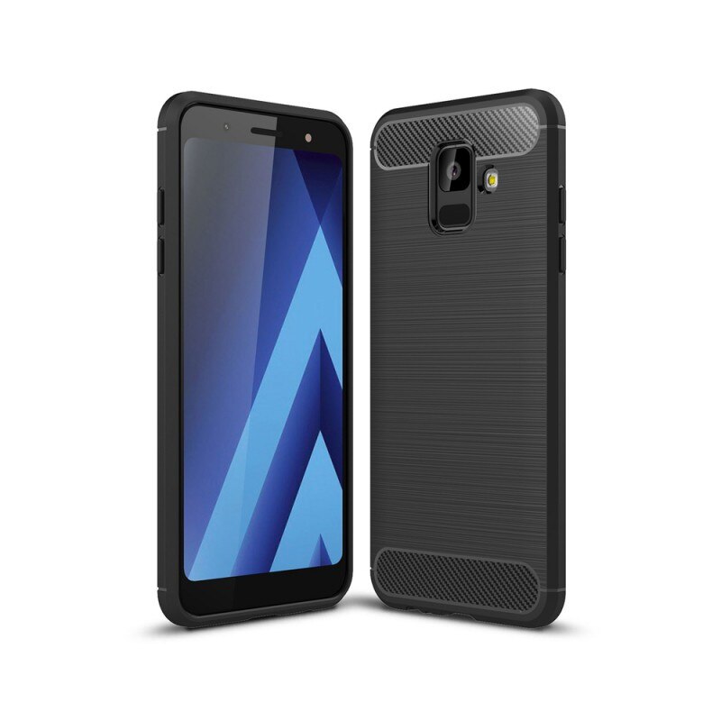 Husa Spate Forcell Carbon Pro Samsung A6 2018 Negru Silicon