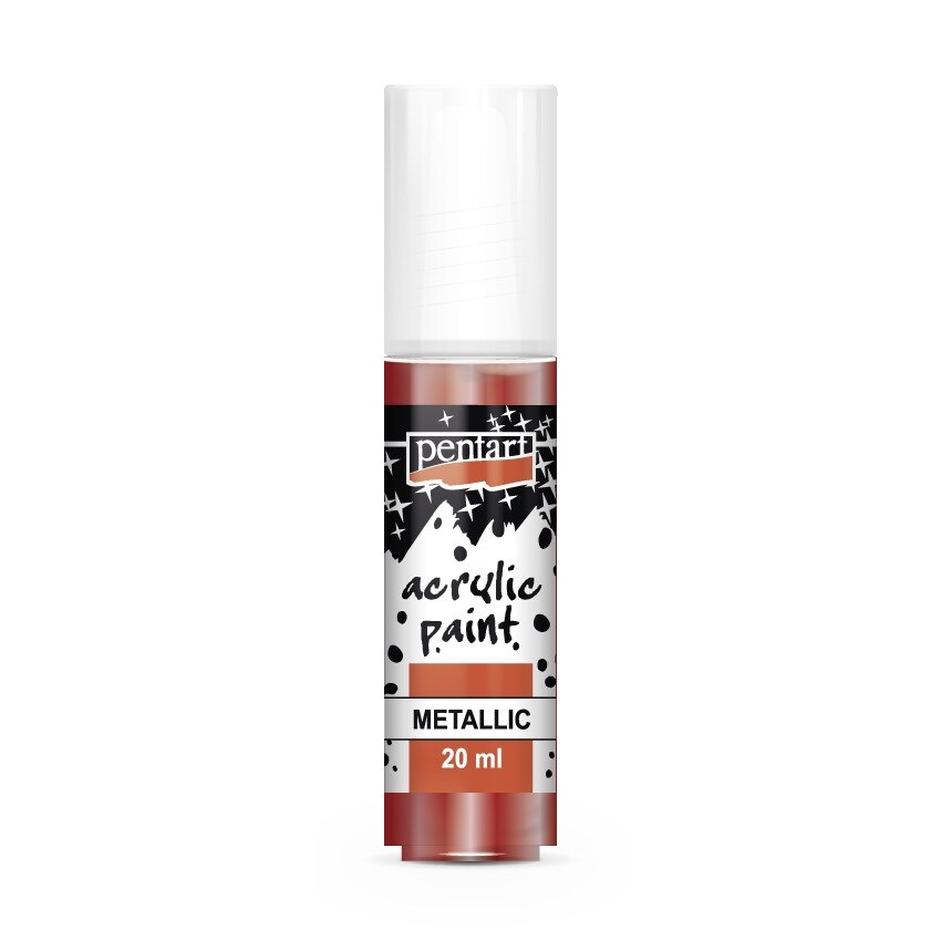 Vopsea acrilica metalizata pe baza de apa Pentart - bordo, 20 ml