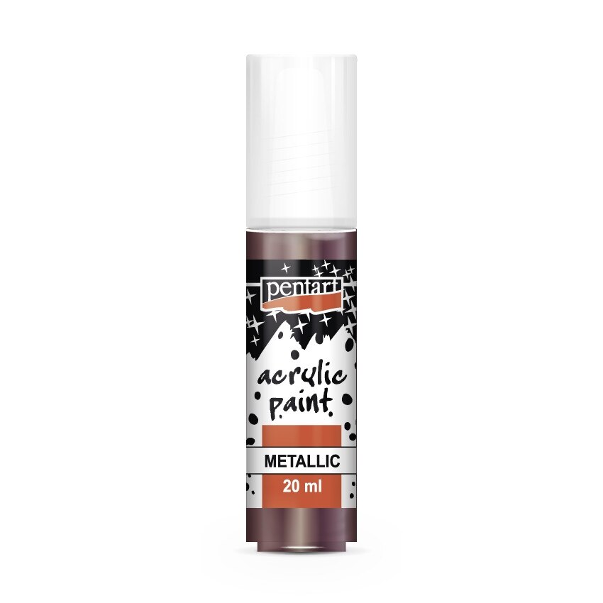 Vopsea acrilica metalizata pe baza de apa Pentart - vinete, 20 ml