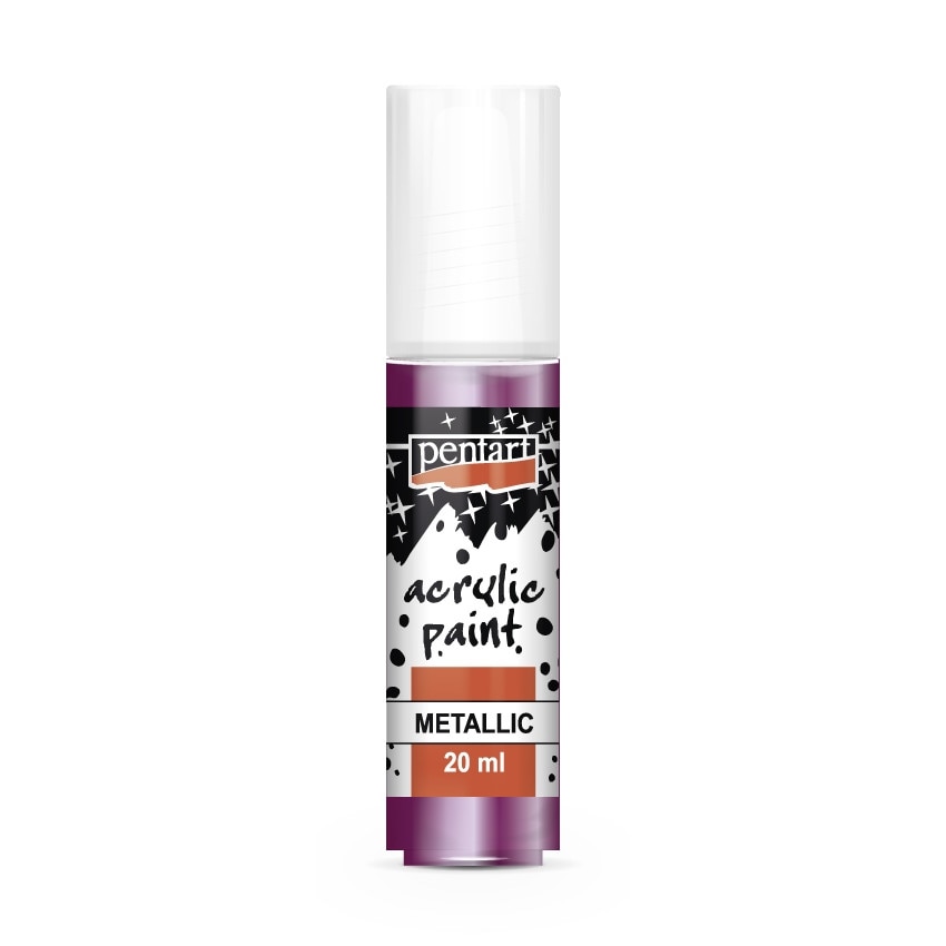 Vopsea acrilica metalizata pe baza de apa Pentart - violet deschis, 20 ml