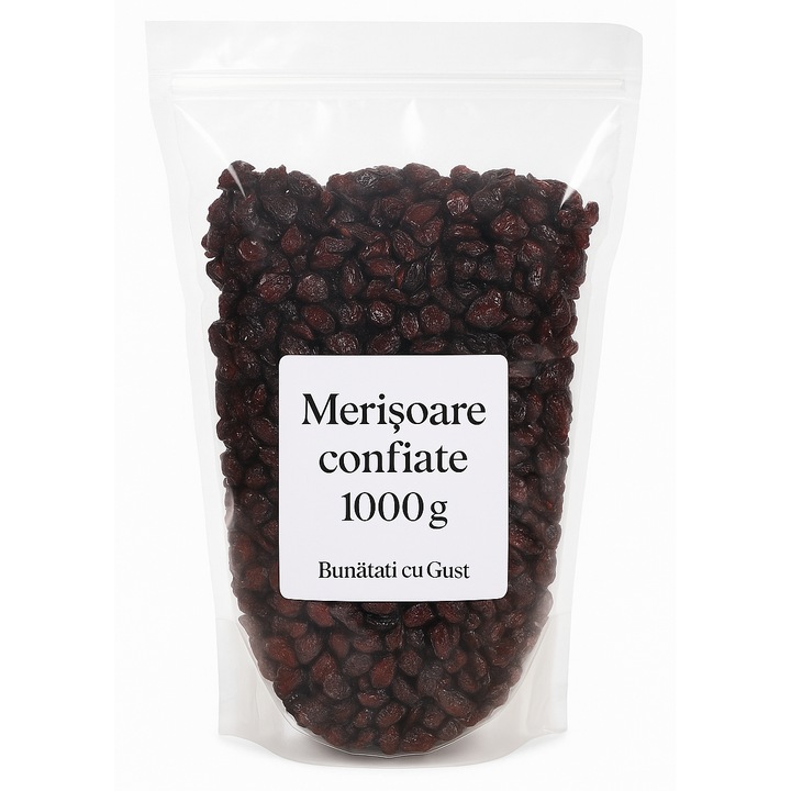Merisoare confiate 1000 g, ideale pentru deserturi, mixuri si gustari, Bunatati cu Gust