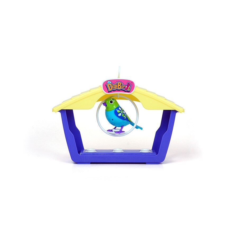 Set pasare interactiva digibirds in casuta - Albastra Crystal