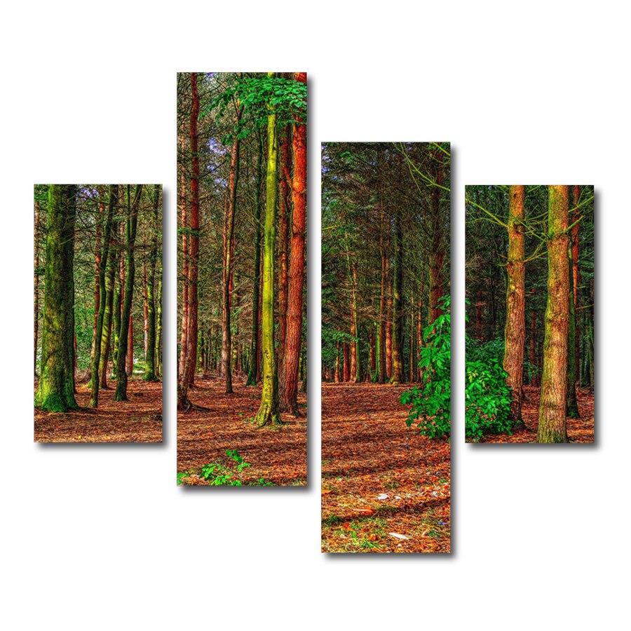 Tablou Canvas Forest, 4 Piese, 90 x 120cm