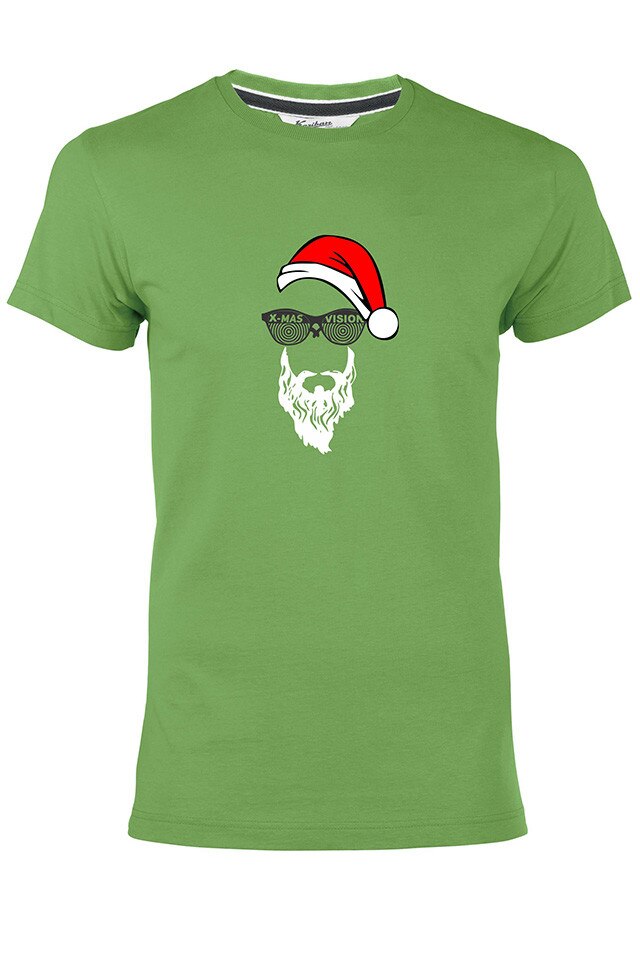 Tricou vintage Cool Xmas, KARIBAN, verde