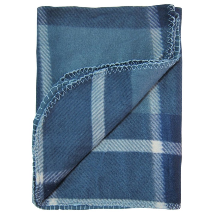 Patura polar imprimata, PPB05 patrate mari bleu, Primii Pasi