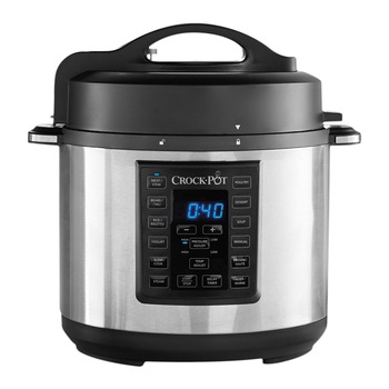 Multicooker cu gatire sub presiune Crock-Pot Express CSC051X, 1000 W, 5.6 l, Control digital, 8 programe, 4 moduri de gatire, Timer, Argintiu Multicooker cu gatire sub presiune Crock-Pot Express CSC051X, 1000 W, 5.6 l, Control digital, 8 programe, 4 moduri de gatire, Timer, Argintiu