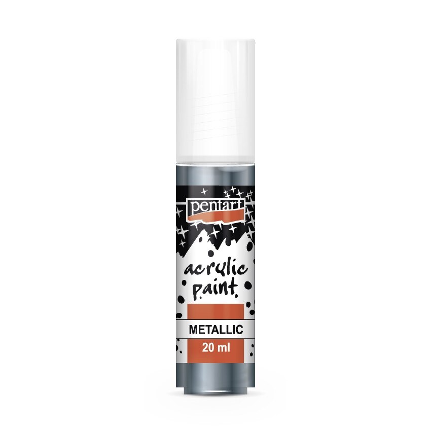 Vopsea acrilica metalizata lucioasa pe baza de apa Pentart - albastru, 20 ml