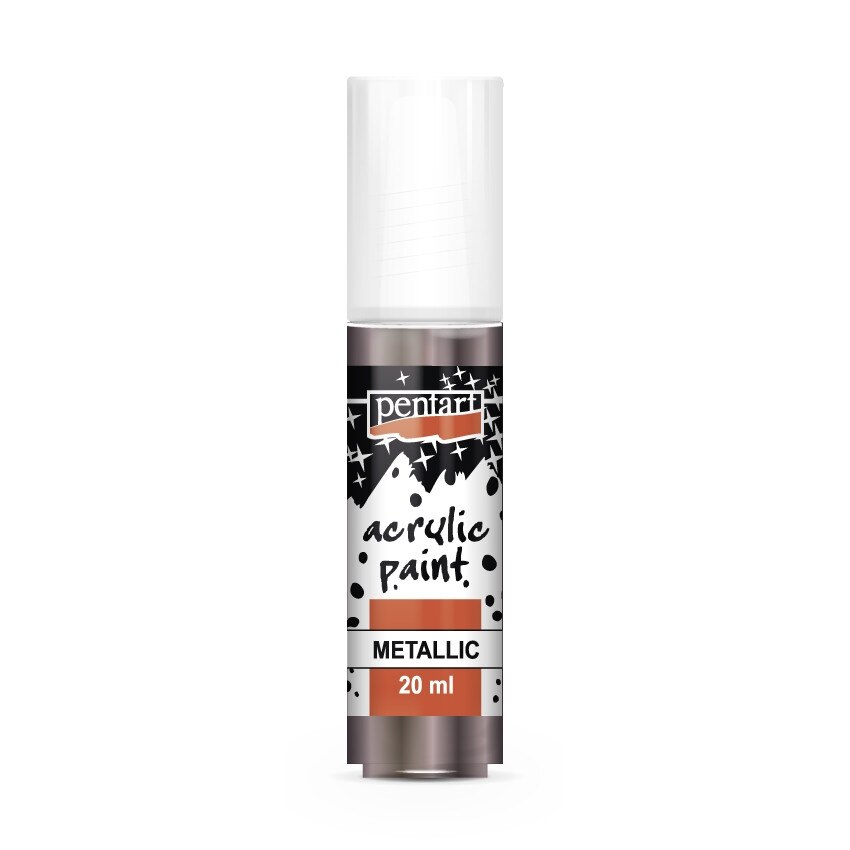 Vopsea acrilica metalizata lucioasa pe baza de apa Pentart - violet, 20 ml